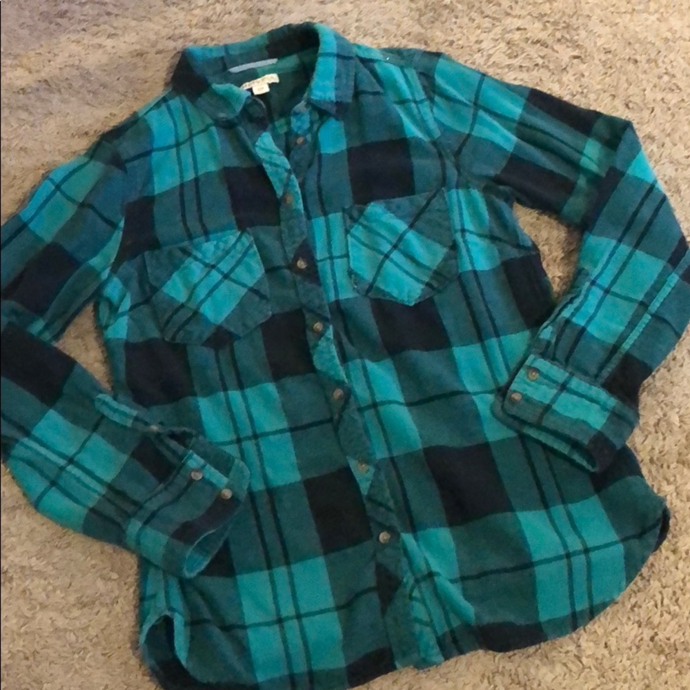 Green and Black Plaid shirt